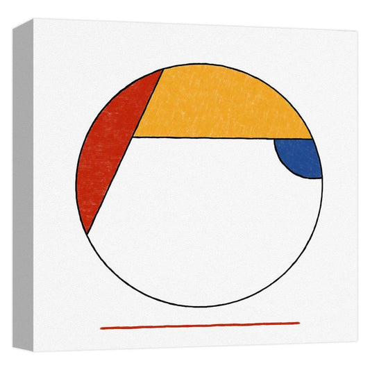 ''Mondrian Circle III'' Canvas Abstract Wall Art 15 in. x 15 in.