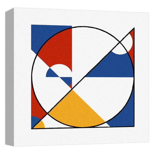 ''Mondrian Circle VI'' Canvas Abstract Wall Art 15 in. x 15 in.