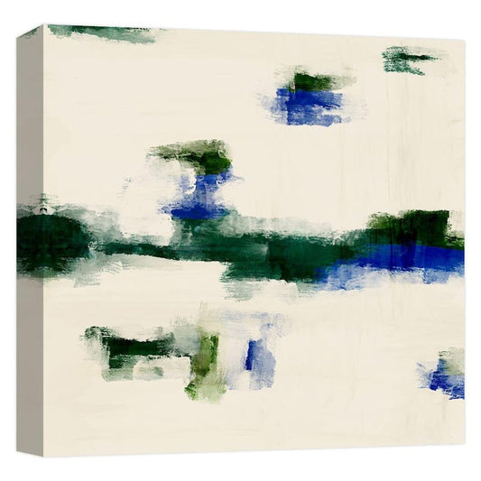 ''Green Mist II'' Canvas Abstract Wall Art 15 in. x 15 in.