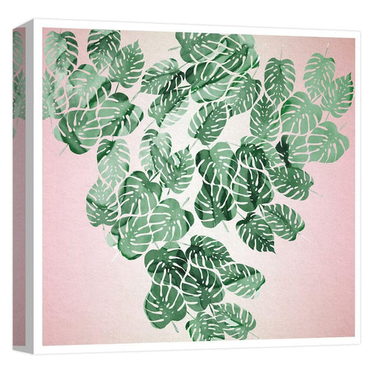 ''Tropical Leaves II'' Canvas Abstract Wall Art 15 in. x 15 in.