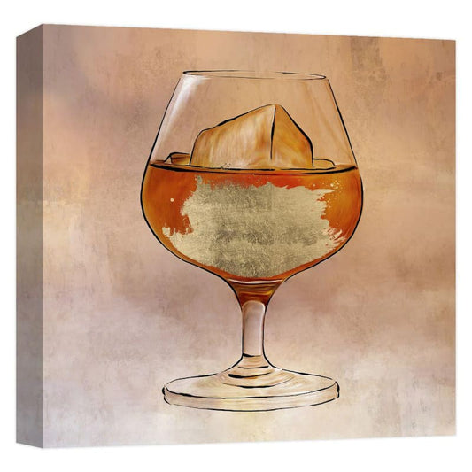 ''Drink on golden rocks II'' By PTM Abstract Images Canvas 15 in. x 15 in.