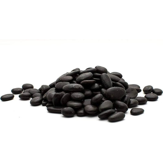 0.5 in. to 1.5 in., 2200 lb. Small Black Grade A Polished Pebbles Super Sack