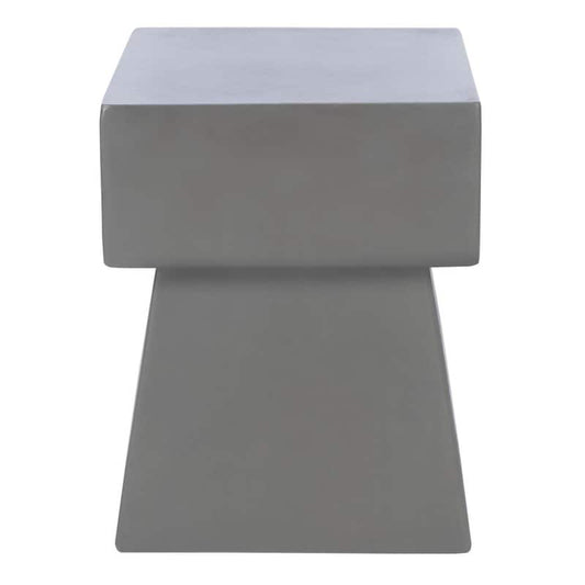 Zen Dark Gray Square Stone Indoor/Outdoor Accent Table